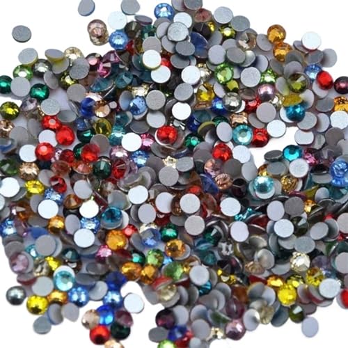 Hotfix Pedrería Cristal sin fijación por calor, diamantes de imitación, Strass cristal superbrillante, decoración artística uñas 3D, ropa vestir DIY(Mix Colors,Ss5 1440pcs)