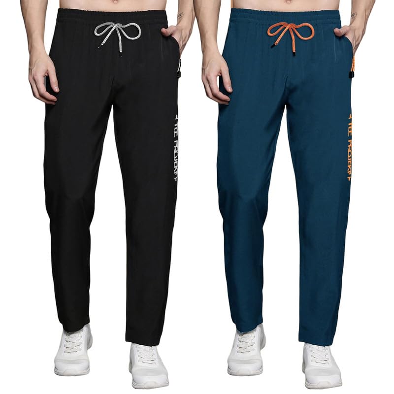 Image of Pinkmint Track Pant for Men ll Soild Track Pant ll Stretchable Regular Fit ll Yoga Wear ll Active wear (Pack of 2)