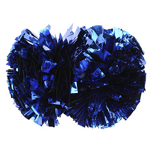 Kit de Pompons de Pom-Pom Girl Pompons de Danse Feuille métallique Boule de Fleur Pompons aérobies à la Main, Pompons de Pom-Pom Girl, pour la Danse de réunion Sportive(Blue) Cover