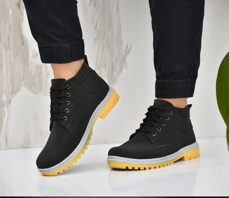 Image of WALK-WISE Suede Leather Lace Up Casual Boots for Men