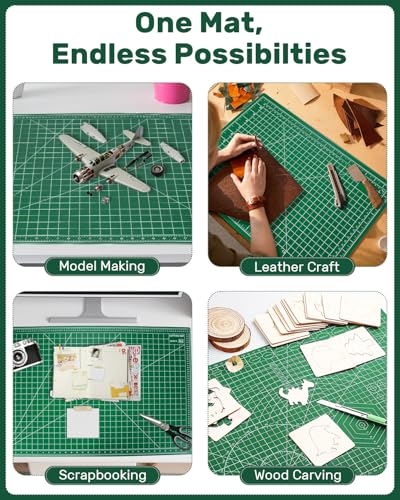 Tujurich Self Healing Cutting Mat, 36" x 24", Double-Sided Rotary Cutting Mat for Sewing, Quilting, Scrapbooking, Fabric & Craft Cutting Board (A1), Green #4