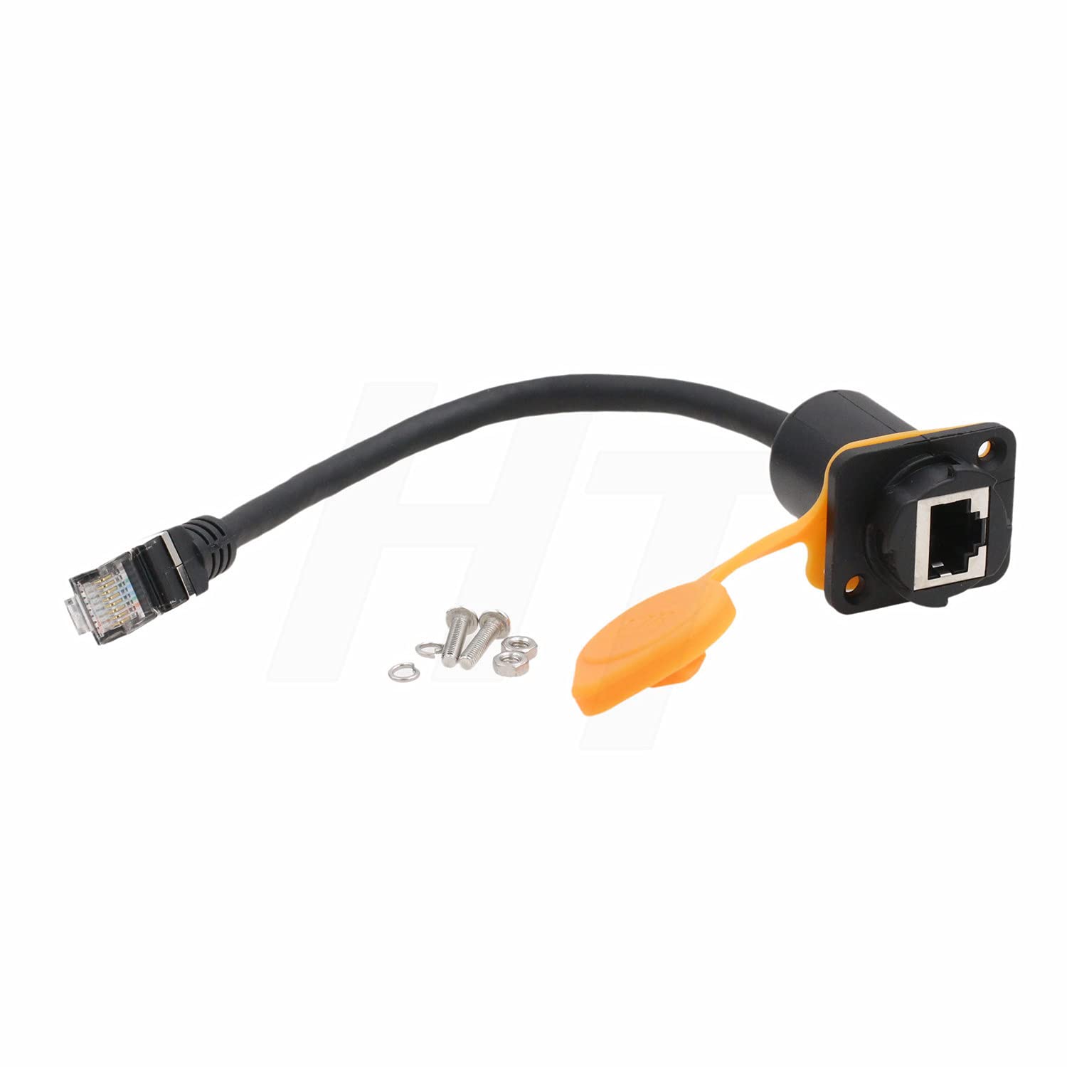 2 cables de extensión de red LAN Ethernet RJ45 para montaje en panel hembra impermeable a RJ45 macho 8p8c 15 cm