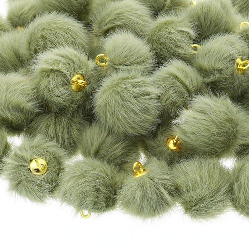 Bolas pequeñas esponjosas tipo pompones dije verde de alta densidad 3