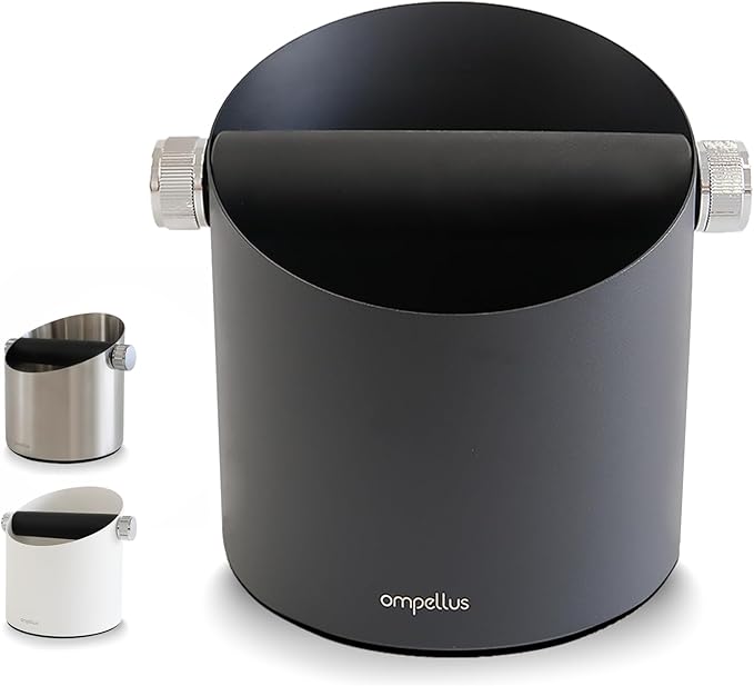 Espresso Knock Box, Large Capacity & Non-Slip Base Coffee Knock Box, Barista Tools, Espresso Machine Accessories (Black-Small)