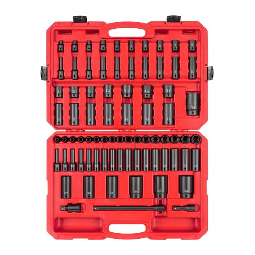Image of TEKTON 1 /2 Inch Drive Impact Socket Set, 78-Piece | SID92408