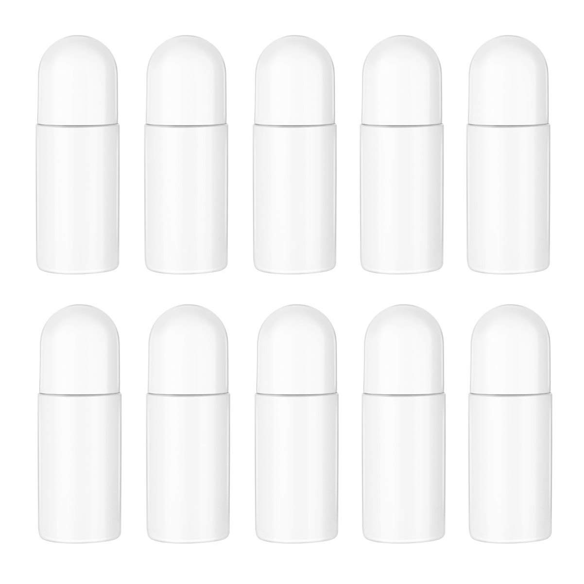HEALLILY 10pcs 50ml Roller Bottle Refillable Aromatherapy Oil Bottle Perfume Fragrance Storage Tubes Rolling Makeup Storage Vials Empty Rollerball Container