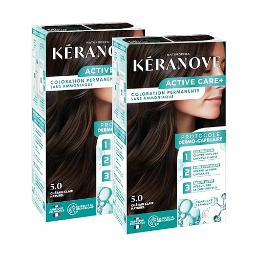 Coloration permanente dermo-capillaire Keranove 5.0 chatain clair naturel x2
