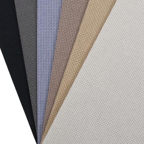 Image of KCS 6 pc of 12 inch x 18 inch (30cmx45cm) Counted Cotton Aida Cloth Cross Stitch Fabric (18CT-K)