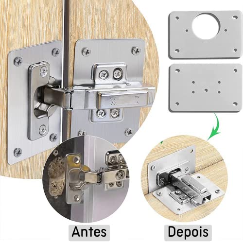 Placa De Reparo Para Dobradiças Kit Com 5 Armários Gaveta Porta Cozinha Móveis