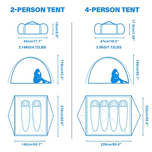 BISINNA 4-Person Lightweight Tent