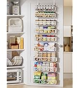Delamu Adjustable Over the Door Pantry Organizer, 9-Tier Metal Pantry Organization and Storage fo...