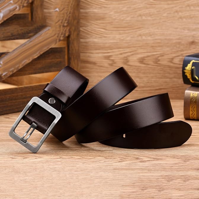 Needle Buckle Belt Versatile Genuine Leather Men's Belt Youth Belt Men's Belt(130cm)4