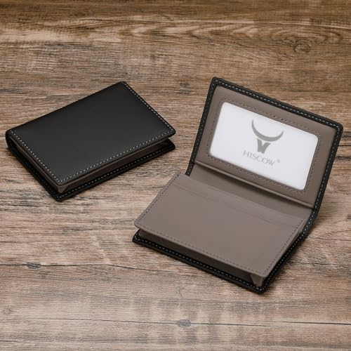 Image of HISCOW Business Card Holder with Large Compartment - Full Grain Leather