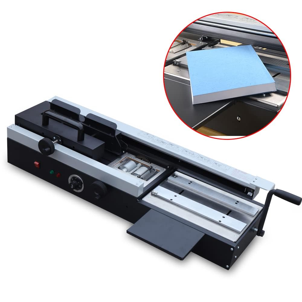Encuadernadora de sobremesa A4 con Cola termofusible: 1200 W, Capacidad de encuadernación de 4 cm, 220 V, inalámbrica, Ideal para encuadernación Profesional de Documentos y Libros.