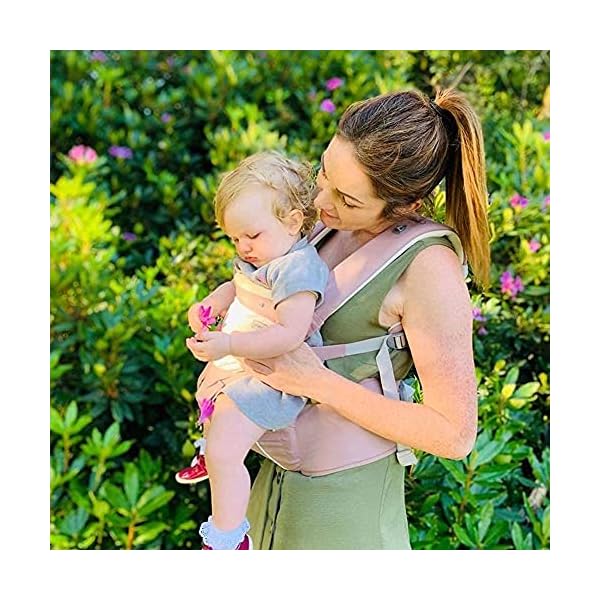 Bebamour Babytrage für 0–36 Monate, 3D-Air-Mesh-Babytrage-Rucksack, zugelassen nach Sicherheitsstandard, ergonomischer Baby-Hüftsitz, 6-in-1-Fronttrage (3D Air Dusty Pink) – Bild 10
