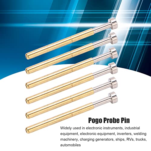 Image of Pogo Pin Flat Head PCB Testing Probes Spring Loaded Brass Material 2.36mm Tube Diameter 34mm Length 100pcs