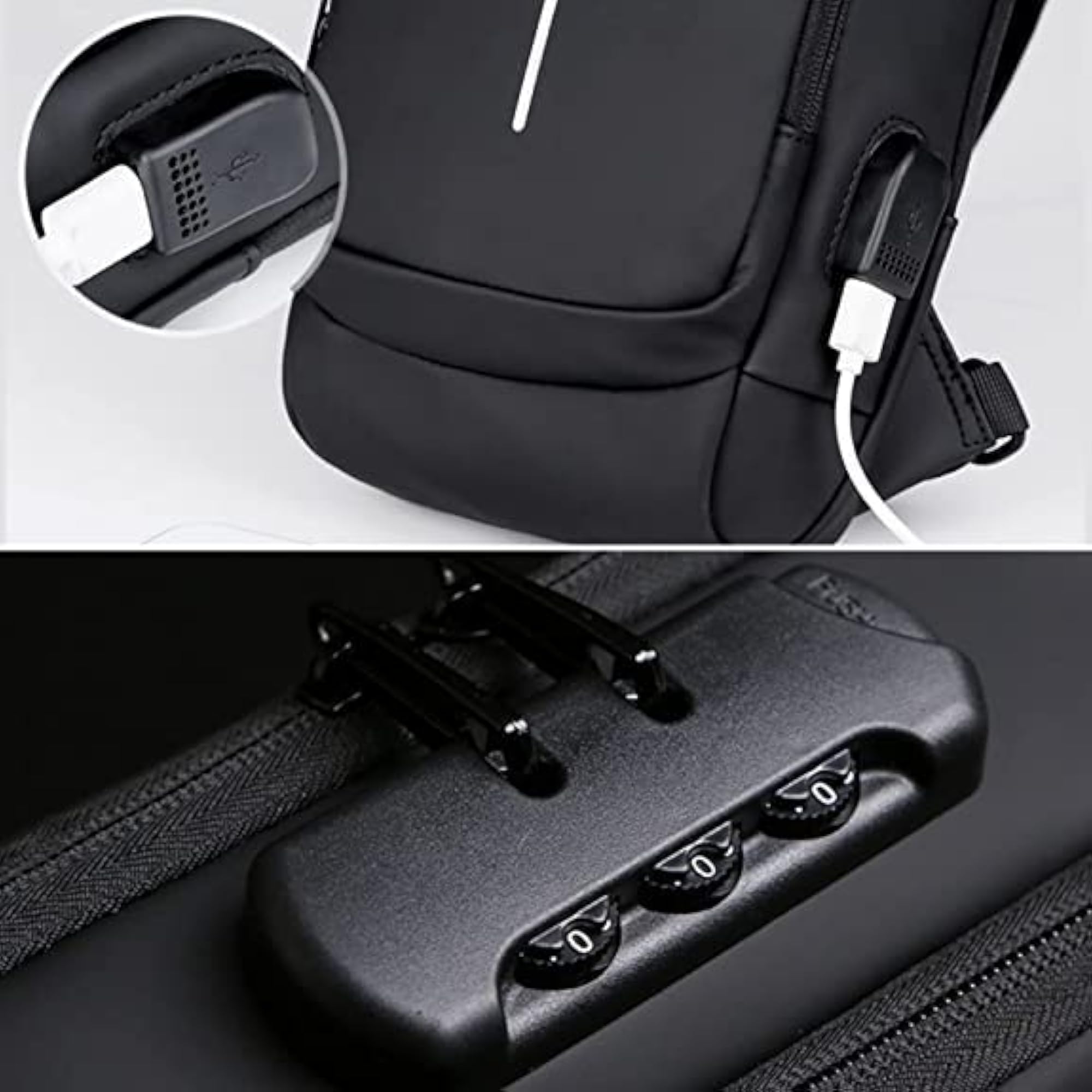 Multifunction Anti-Theft Sling Backpack, Black