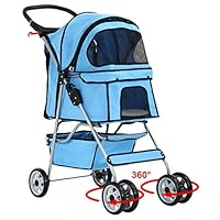 Algopix Similar Product 8 - New 4 Wheels Pet Stroller Cat Dog Cage