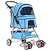 New 4 Wheels Pet Stroller Cat Dog Cage Stroller Travel Folding Carrier 04T