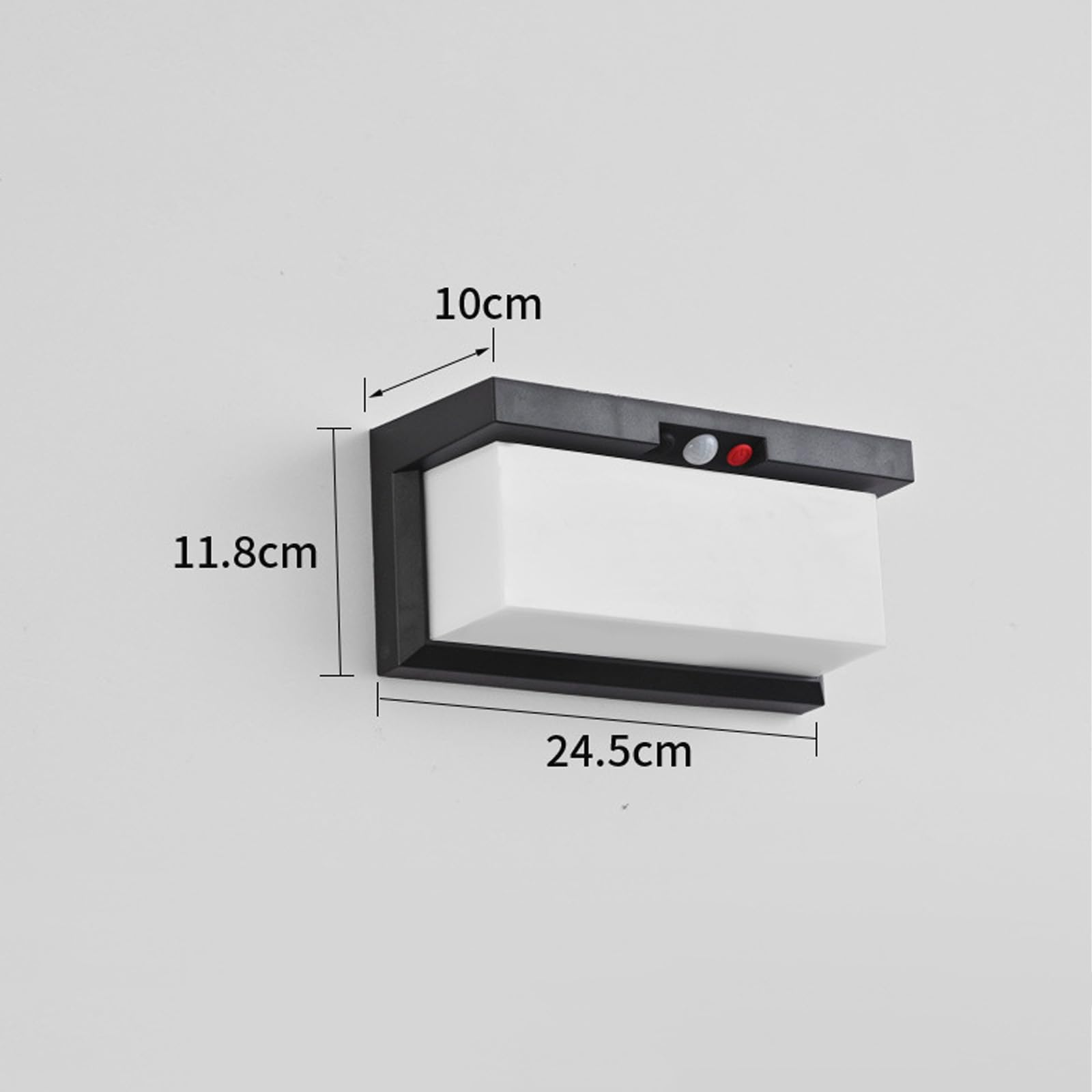 LED Exterior Inalámbricas Apliques de Pared Solares Recargable Lámpara de Pared Impermeable IP65 Iluminación de Pared Moderna con Sensor de Movimiento para Porche Camino Garaje (Negro,Luz Blanca)