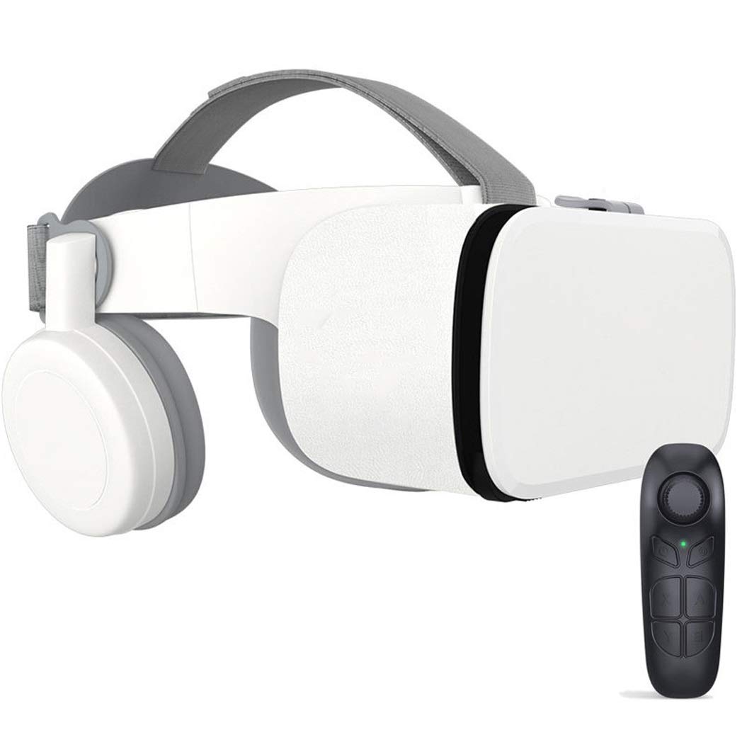 RSGK Auriculares VR, Gafas de Gafas Bluetooth inalámbricas de Realidad Virtual 3D con Control Remoto, su Mejor Juego móvil 360 películas, con Gafas VR 3D Suaves y cómodas