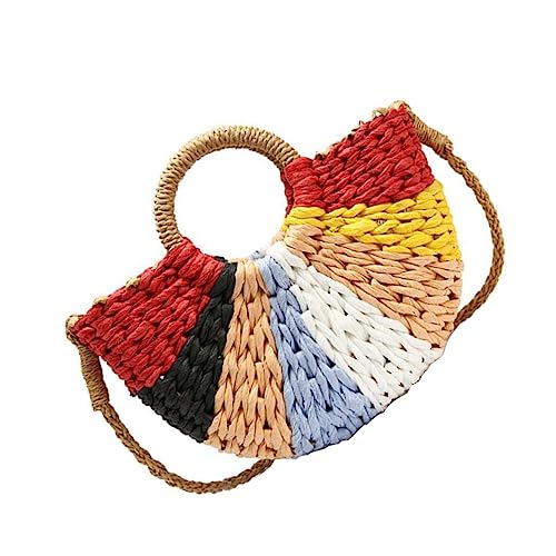Sac bandoulière paille tressée pour femme et fille, sac à main de plage et voyage
