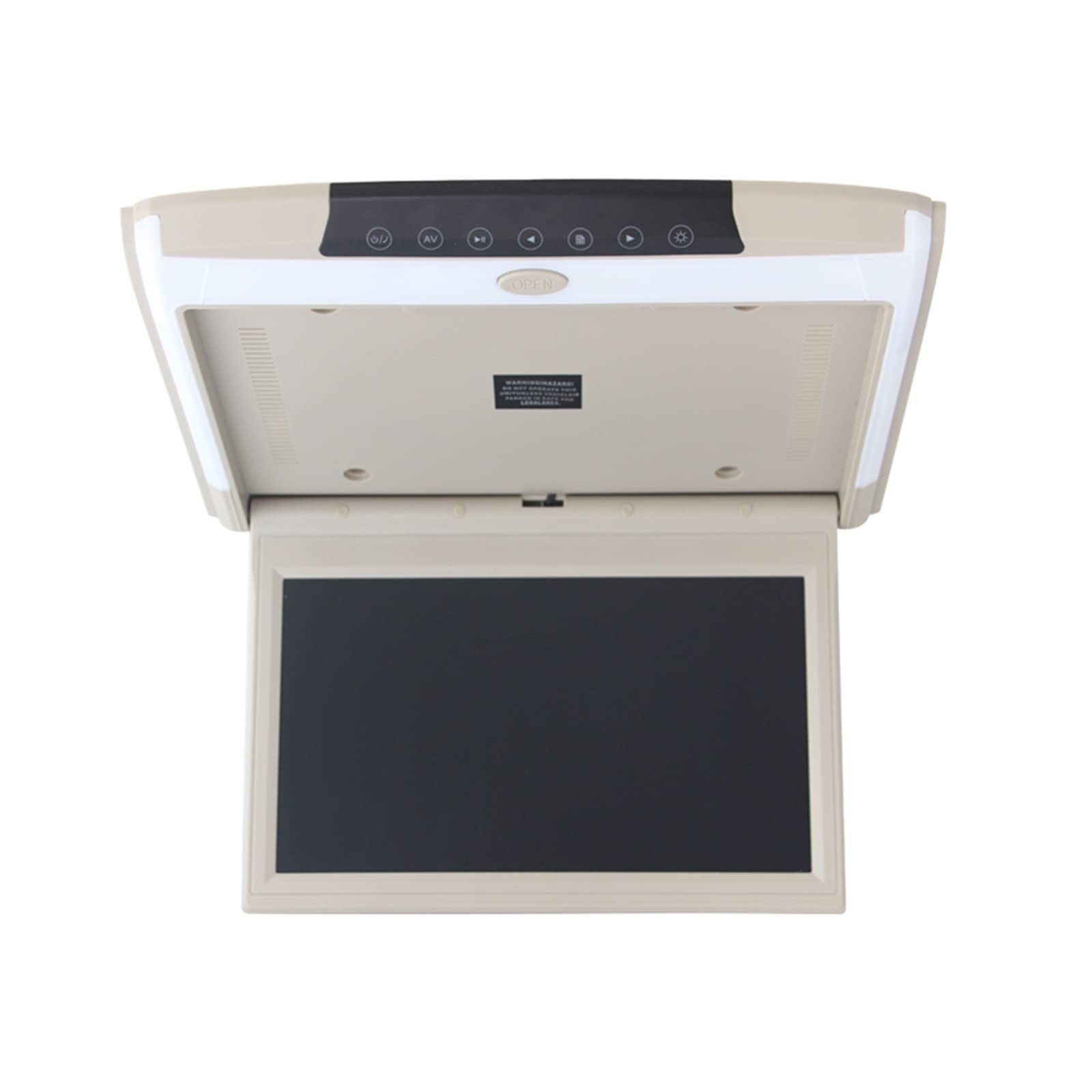 Monitor de Montaje en Techo Coche 11,6 Pulgadas, Pantalla LCD HD, Reproductor vídeo 1080P, TV abatible hacia Abajo, IR/FM/USB/HDMI Integrados Viajes Familiares por Carretera(11.6 Inch Beige MP5)