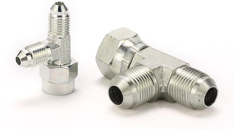 CS, Hydraulic adapter, Male JIS-Male JIS-Female Swivel JIS run tee adapter, Carbon steel adapter, 50pcs set (JIS 3/8)