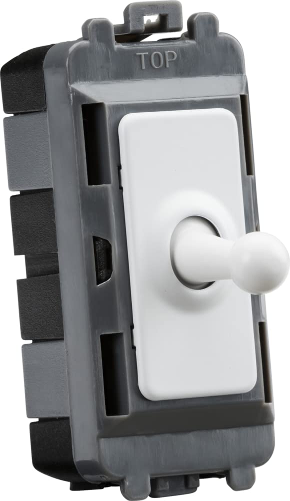 Knightsbridge 20AX Intermediate Grid Toggle Switch - matt white