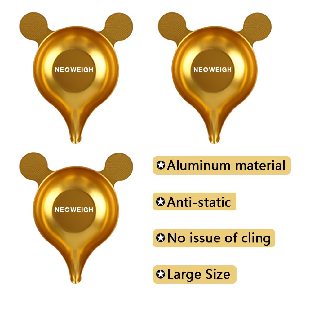 Metal Powder Pans, Deeper Design, Non-Stick and Pour Easily, Metal Weighing Boats for Supplement Lab Spice Medication, Use with Electronic Scales/Powder Dispensers