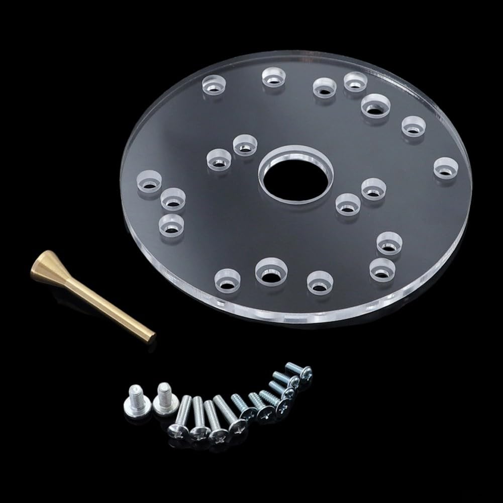 Acryl Oberfräse Grundplatte mit Zentrierstift und 10-teiligem Messing Führungsbuchsen Set für Porter Cable 690 621 Oberfräsen