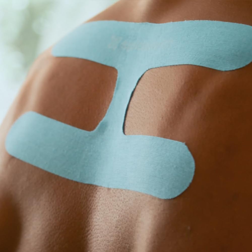 Spidertech Professional Pre-Cut Cotton Kinesiology Tape for Postural Support - for Athletes, Sports Physiotherapists, and Chiropractors, Pain Relief (Gentle, 4 Pack)