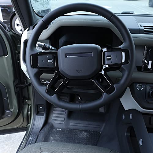 Kompatybilny z Land Rover Defender 90 110 2020-2022 rama kierownicy ABS części samochodowe (nazwa koloru: ziarno drewna dębowego)
