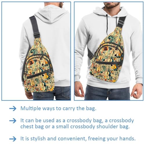Mochila cruzada con correa ajustable unisex en vibrante diseño multicolor 3