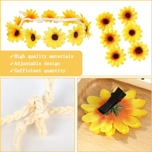 Youery Flower Headband, Sunflower Hair Accessories, Sunflower Headband with 6 Hair Clips, Goose Flowers - Image 3