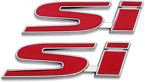 JOELEW 2 piezas de emblema con logotipo de Si 3D para guardabarros calcomanías de metal para carreras deportivas Turbo Decal de repuesto para