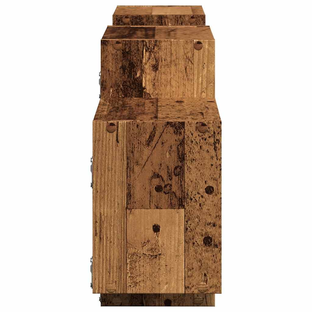 Wandregal Altholz-Optik 129x18x42 cm aus Holzwerkstoff mit schwebendem Design und hoher Tragkraft für Wohnzimmer Küche und Badezimmer