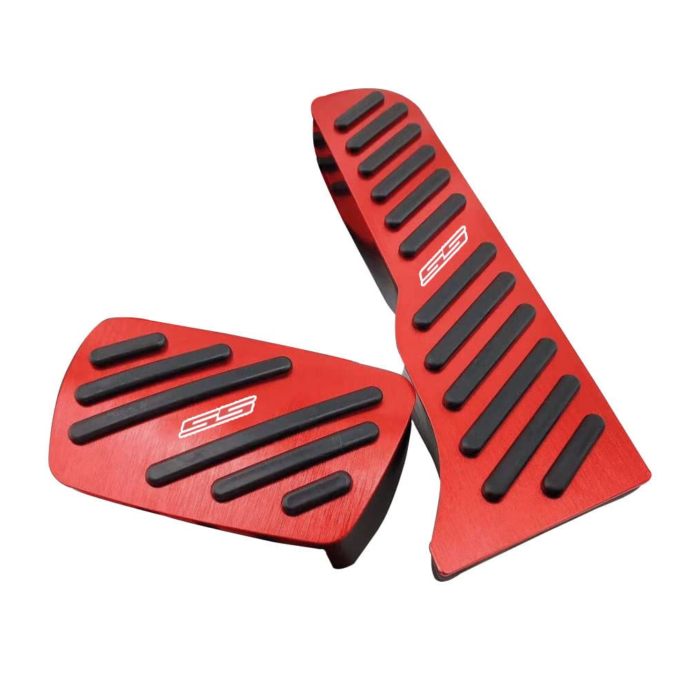BOYOUS 2PCS Aluminum Alloy No Drilling Anti-Slip Brake and Accelerator Pedal Pads Cover Set Interior Decoration Accessories Fit for Chevrolet Camaro 2016-2023(Red)