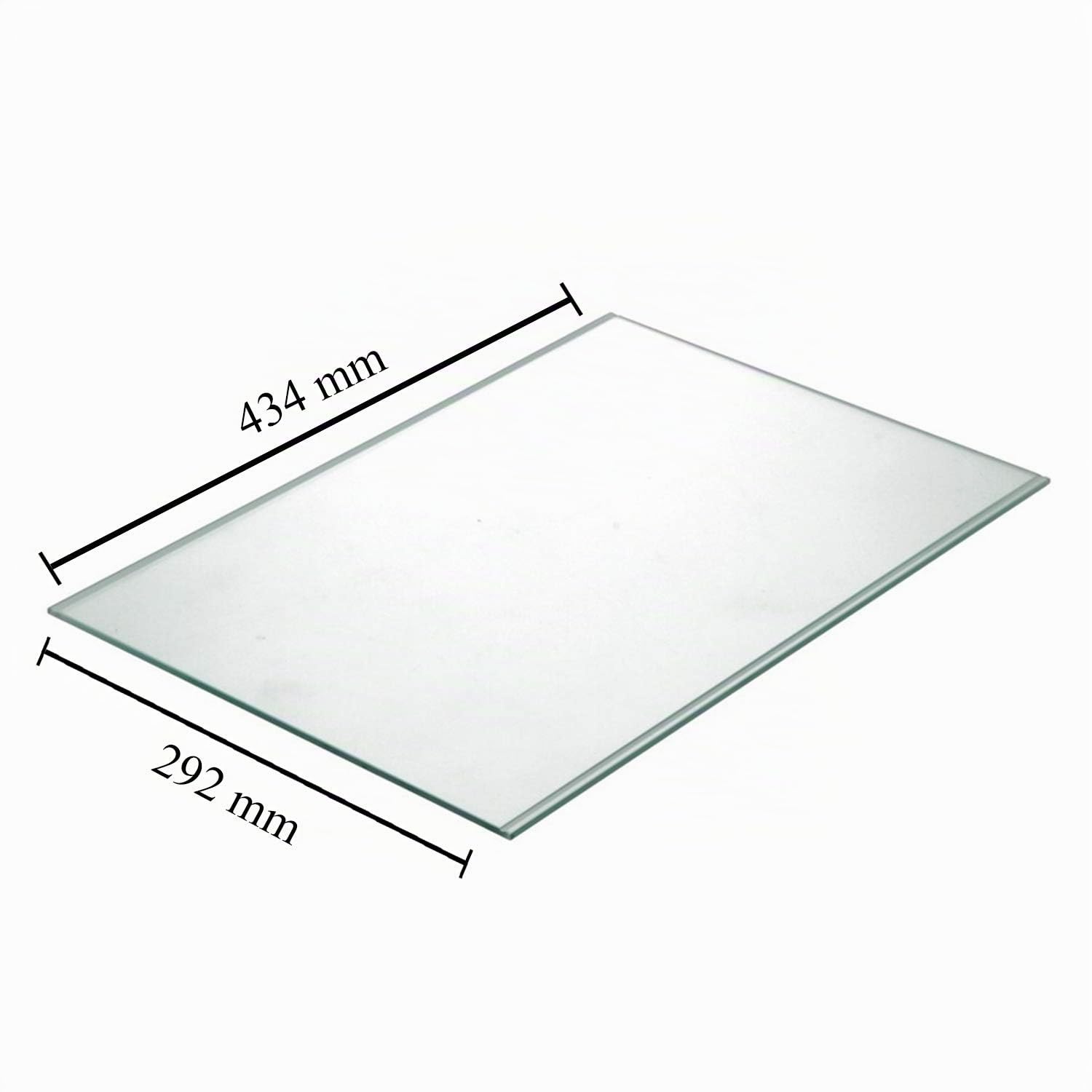 Ariston Estante de cristal con perfiles | Dimensiones: 434 x 292 x 4 | Repuesto original para frigoríficos Indesit Hotpoint |