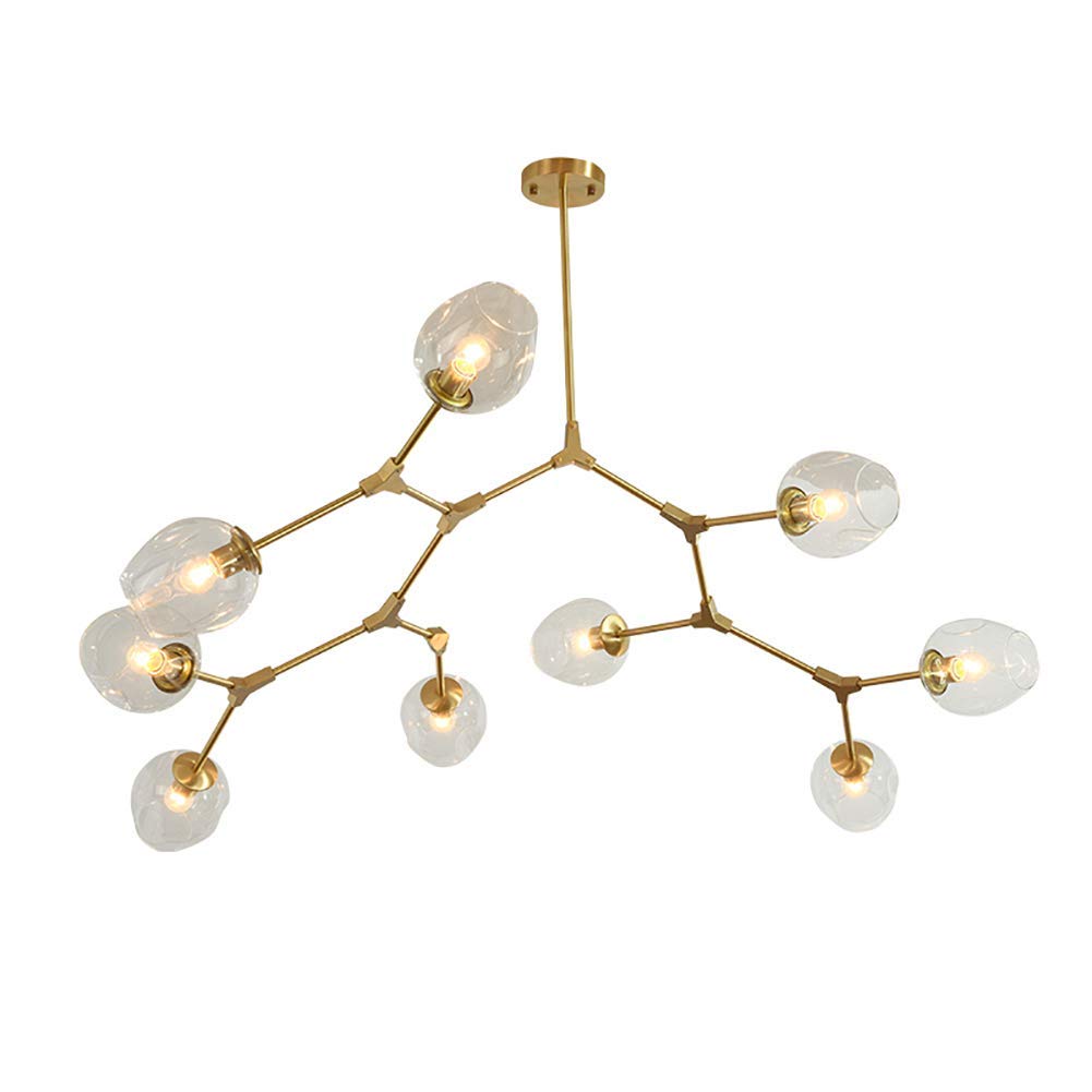Éclairage Pour Salon Lustre Moléculaire E27 Cuivre et Verre