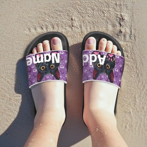 Image of Unisex Slides for Girls Boys Comfortable Slippers Slides Non-slip Shower Shoes House Fashion Thick for Indoor & Outdoor Gifts
