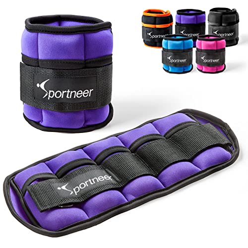 Sportneer Adjustable Ankle & Wrist Weights for Men Women Kids, Fully Adjustable Leg and Cuff Weight Straps for Fitness, Walking, Running, Jogging, Exercise, Gym, Workout | 0.5-2 lbs Each Pack, 2 Pack 1-4 lbs