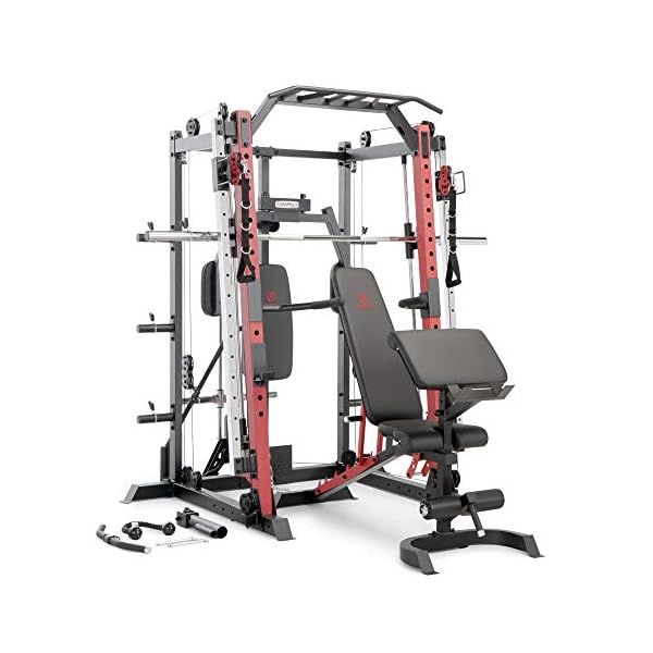 Marcy-Smith-Machine-Cage-System-Home-Gym-Multifunction-Rack-Customizable-Training-Station-SM-4033-Red Marcy Smith Machine Cage System Home Gym Multifunction Rack, Customizable Training Station SM-4033, Red