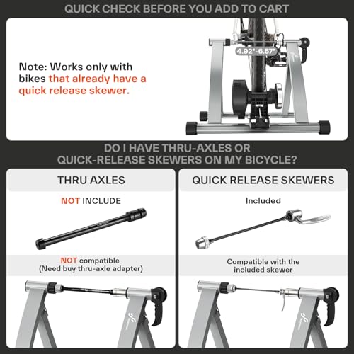 Image of Sportneer Bike Trainer - Magnetic Indoor Cycling Trainer Stand for 26-28 inch & 700C Wheels, 6 Resistance Levels Stationary Bike Stand with Quick Release Lever & Front Wheel Riser Block