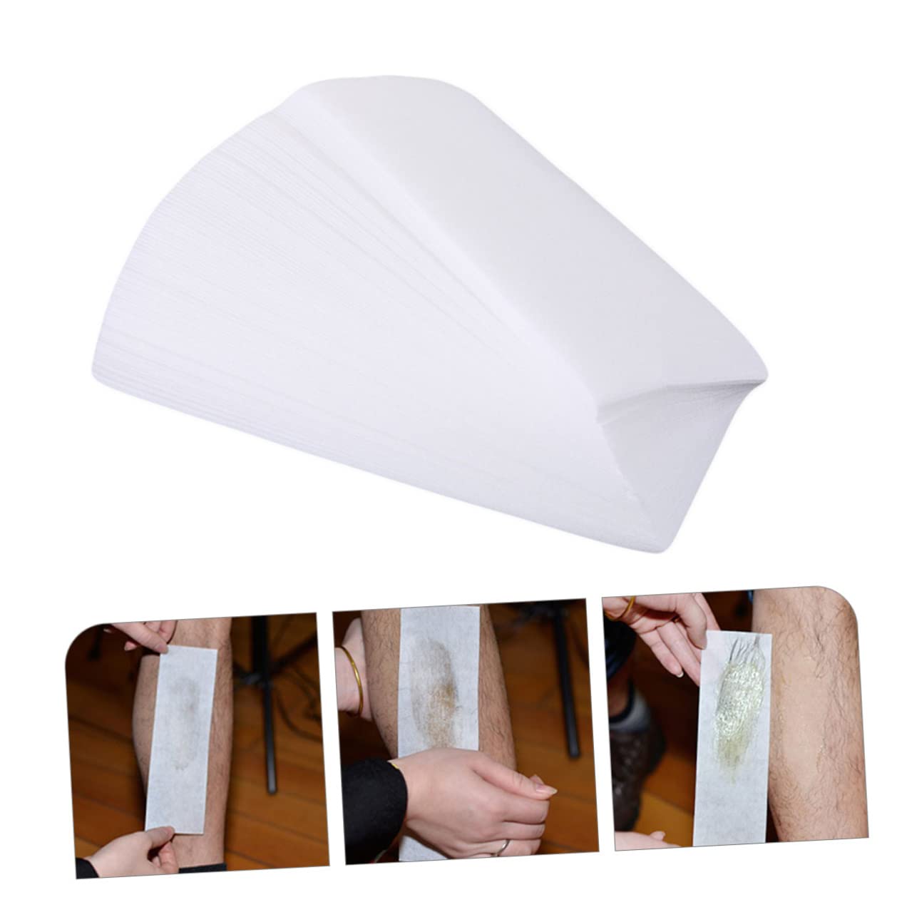 Beatifufu Facial Hair Removal Waxing Strips 200pcs Non Woven Beeswax Papers Safe Easy to Use Hair Removal Wax Strip