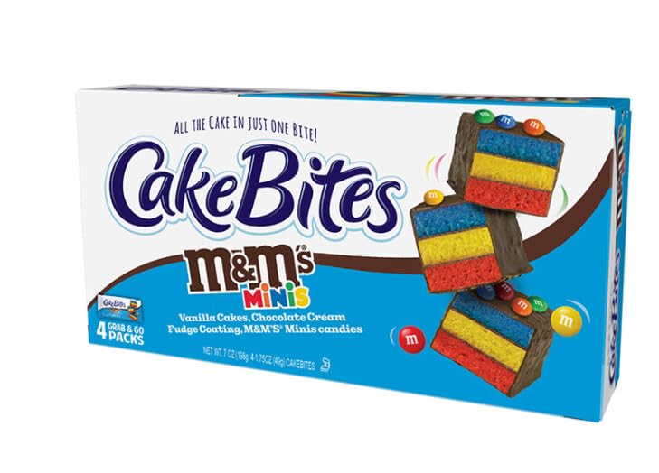 The Original Cakebites by Cookies United, Grab-and-Go Bite-Sized Licensed Snacks (Family Pack, M&Ms)