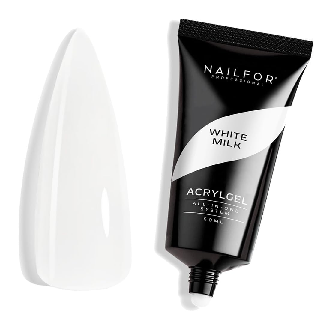Nailfor Acrylgel WHITE MILK 30ML In Tubo Per Ricostruzione Unghie 30ml Made In Usa Facile Allungamento Estensione Unghie Professionale Rapida, Veloce E Resistente - Made in USA