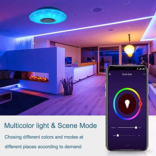 Horevo RN16-0003-00102 Led Music Ceiling Light With Bluetooth Speaker 36W 20 Inch Multi Functional App Upgraded Modern Light Fixtures thumb #5