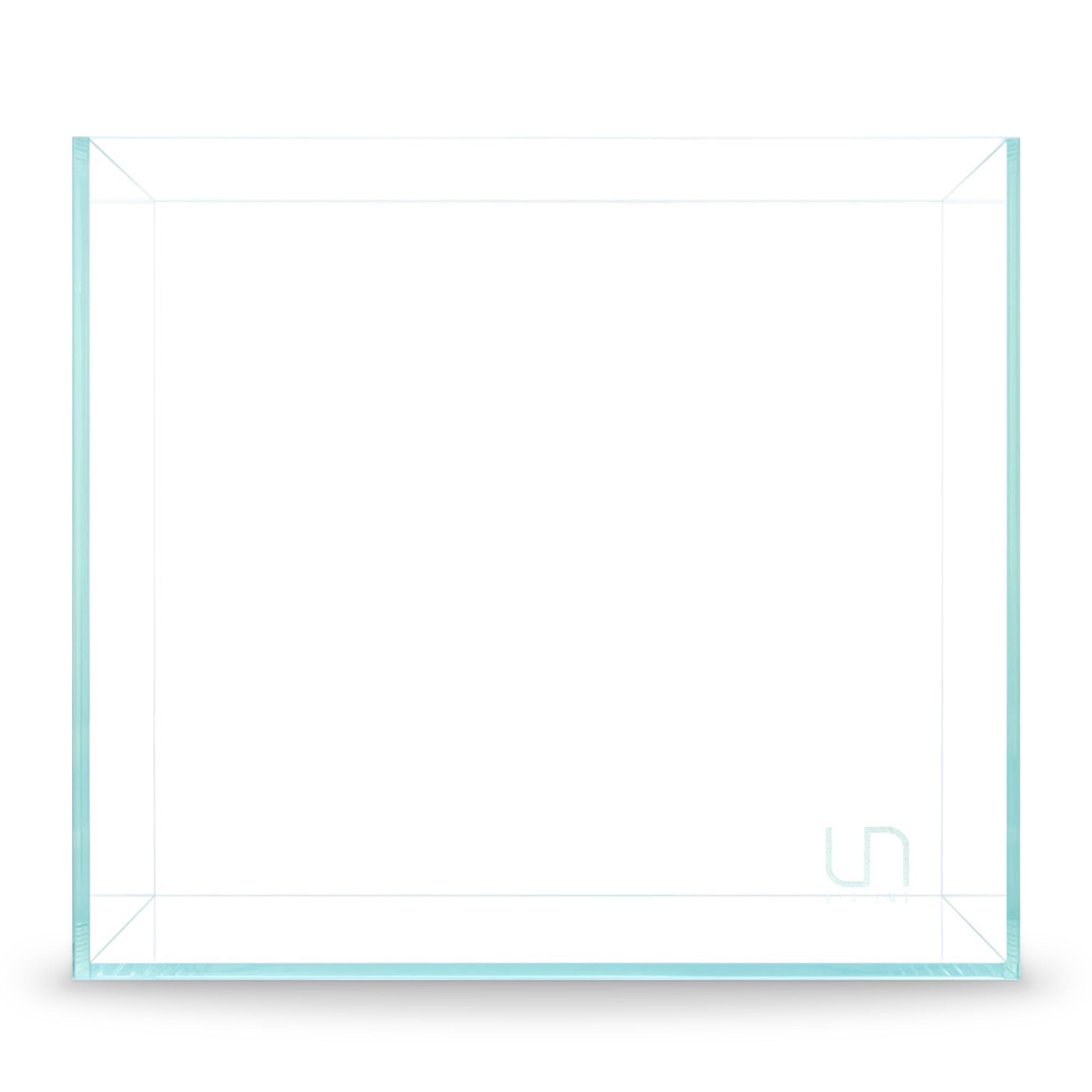 Ultum Nature Systems Ultra Clear Rimless Aquarium - Low Iron Glass Fish Tank with 45° Mitered Edges, 5mm-12mm Thick, Leveling Mat Included (16C, Cube, 1 Gallon)