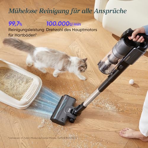 Levoit - Akku Staubsauger - Laufzeit für 100㎡ - Staubsauger Kabellos - Vacuum Cleaner - 99,99 Prozent HEPA-Filter - Selbststehend - Anti Tangle - Für Tierhaare/Teppich/Hartböden/Auto - LVAC-200 MAX – Bild 4